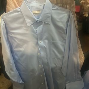 Joseph, Abboud regular feet, long sleeve button up blue shirt, size 18,/32/33